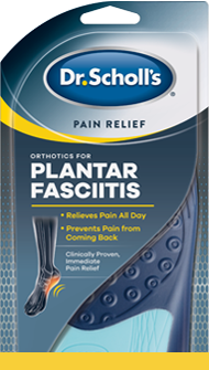 Photo of Dr. Scholl’s Pain Relief Orthotics for Plantar Fasciitis packaging