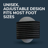 Unisex gray and black arch support sleeve with adjustable strap design