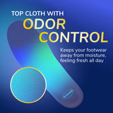 Blue men's insole with fabric top and contoured arch