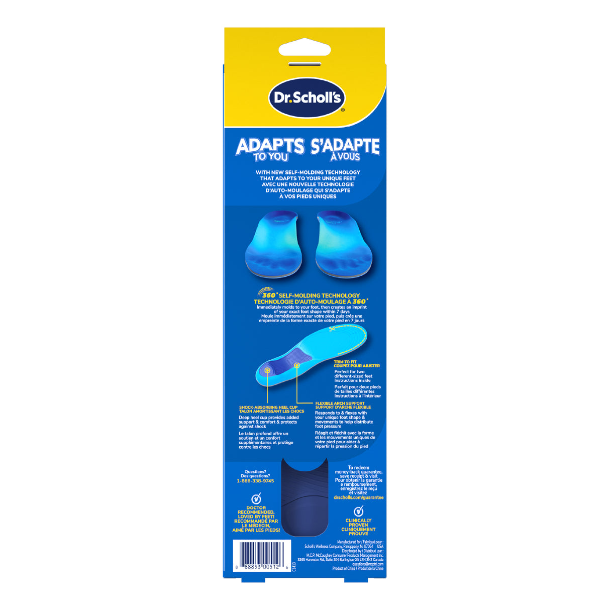 Dr. Scholl's Adapts to You men's insole package with two pair icons