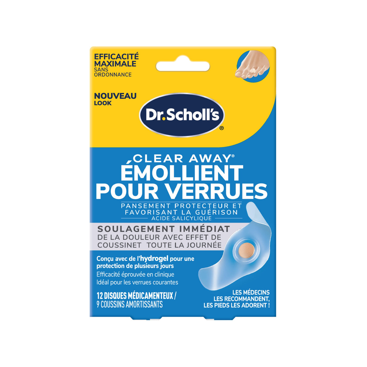 Dr. Scholl’s Clear Away wart remover seal & heal hydrogel bandage package