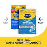 Clear Away wart remover seal & heal bandage box with new look and old look