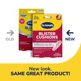 Blister cushion seal & heal bandage new look pack next to old look pack