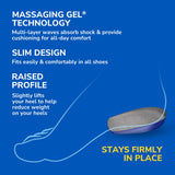 Heel Cushions by DrScholls with massaging gel technology slim design and raised profile for cushioned comfort and a secure fit in all shoes