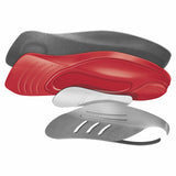 Custom Fit orthotic inserts set with red and gray layered cushioning for arch support