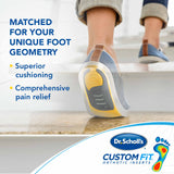 Custom Fit orthotic insert under a walking shoe with cushioned sole support