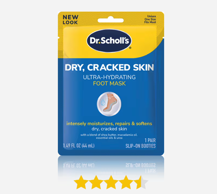 Dr. Scholl's foot mask packaging on a white background