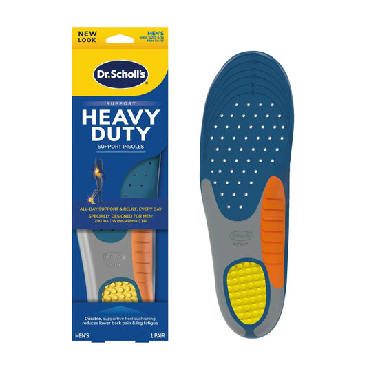 Dr. Scholl's Heavy Duty support insole with packaging on a white background