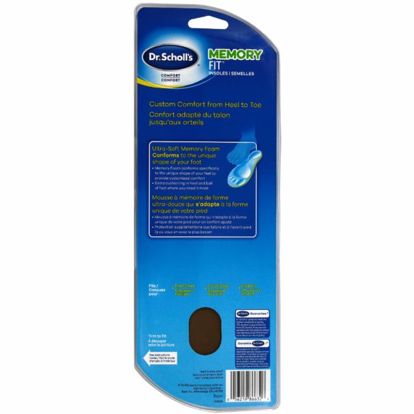 Comfort Memory Fit Insoles W Back