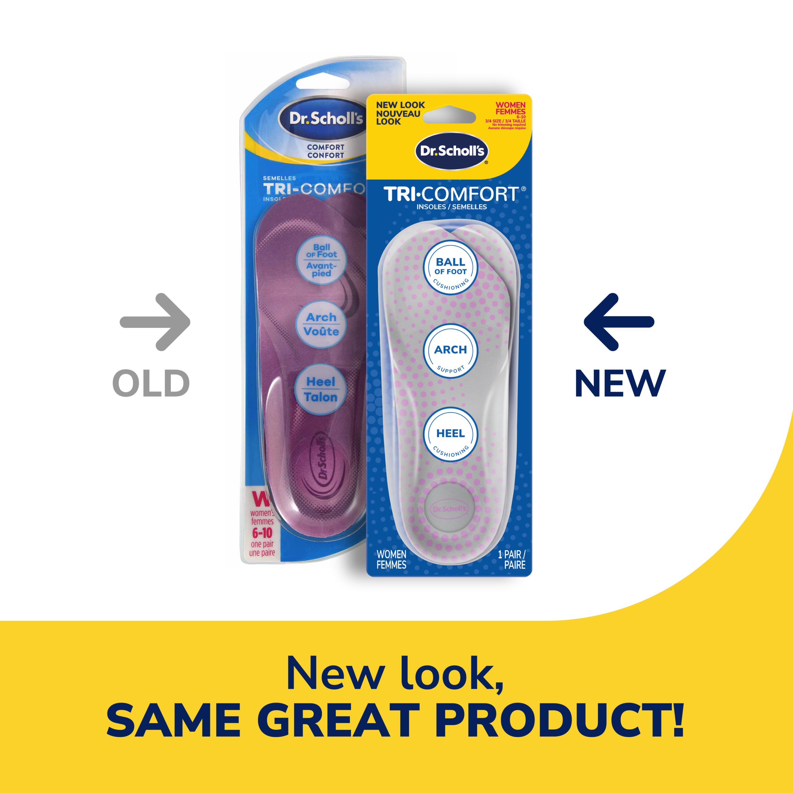 Tri-Comfort® Insoles for Heel, Arch and Ball of Foot Support Dr. Scholl's