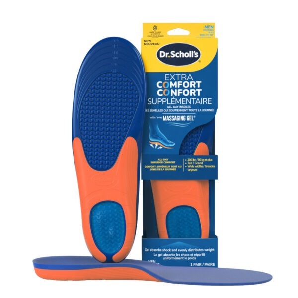 extra comfort all-day insoles with massaging gel