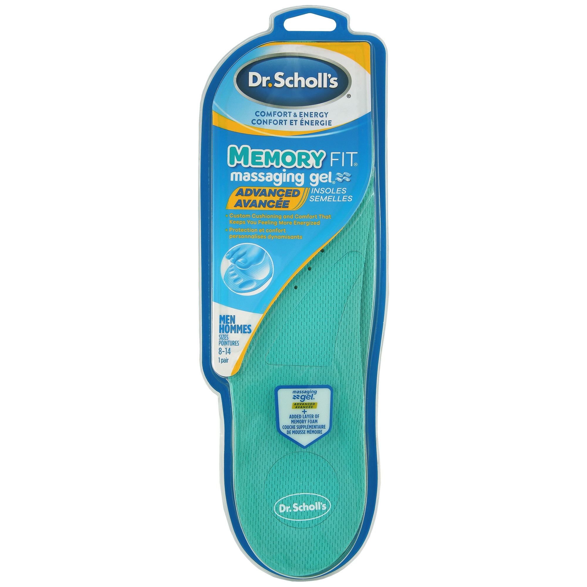 Memory Foam Insoles with Massaging Gel®