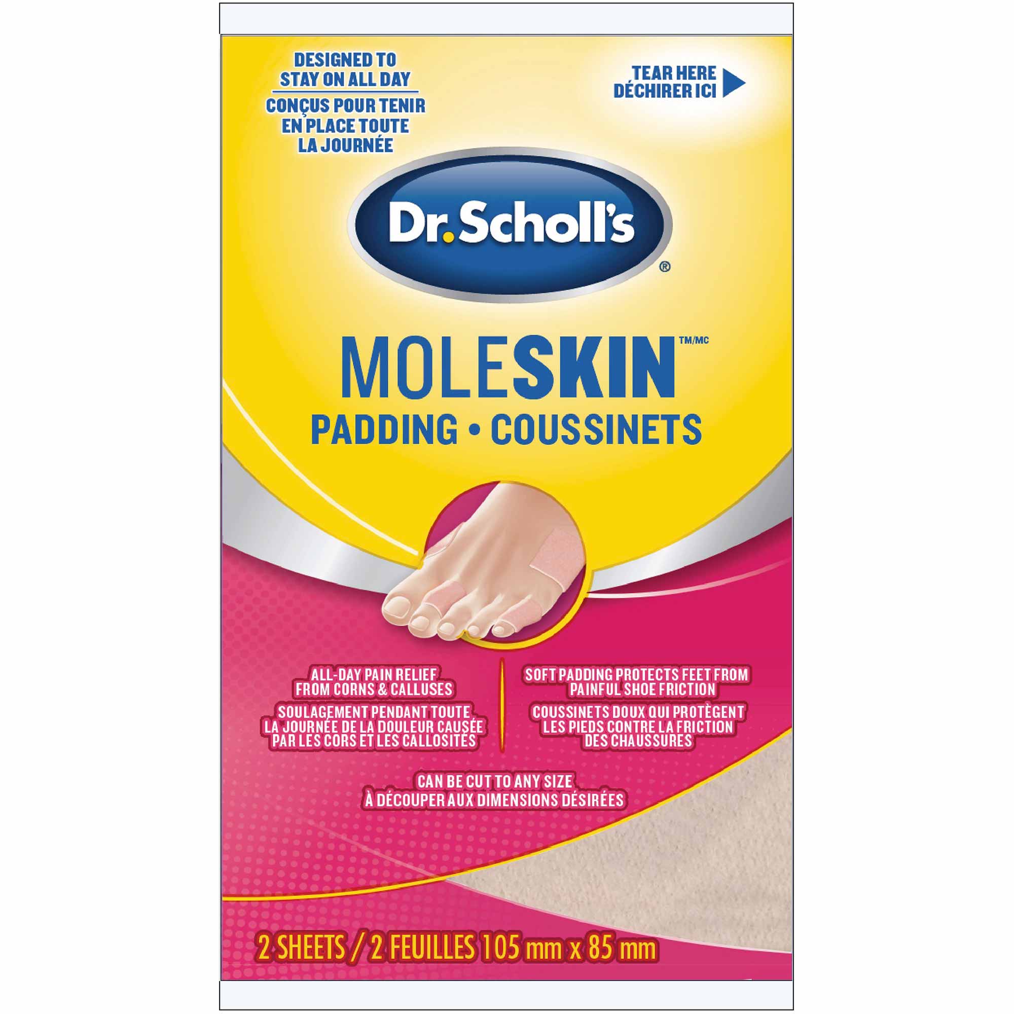 Rite Aid Foot Care Moleskin Foam Padding, Cuts-to-Size, 2 Count