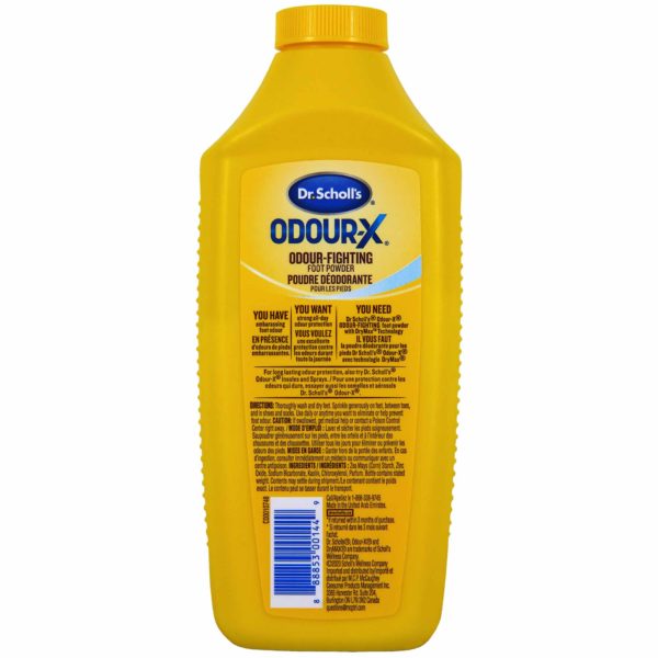 image of odour-x foot powder (back)