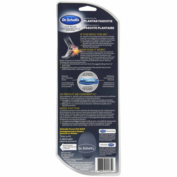 image of women's orthotics for plantar fasciitis (back)