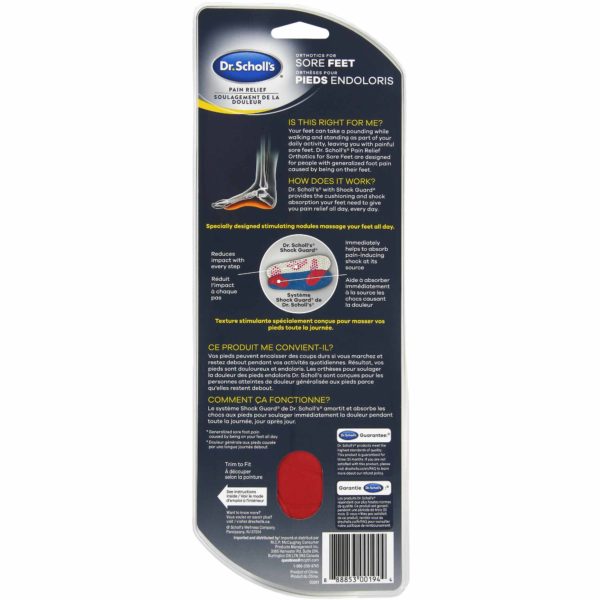 image of women's orthotics for sore feet (back)