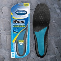 Image of Comfort and Energy Advanced Massaging Gel Work Insole. In and out of package.