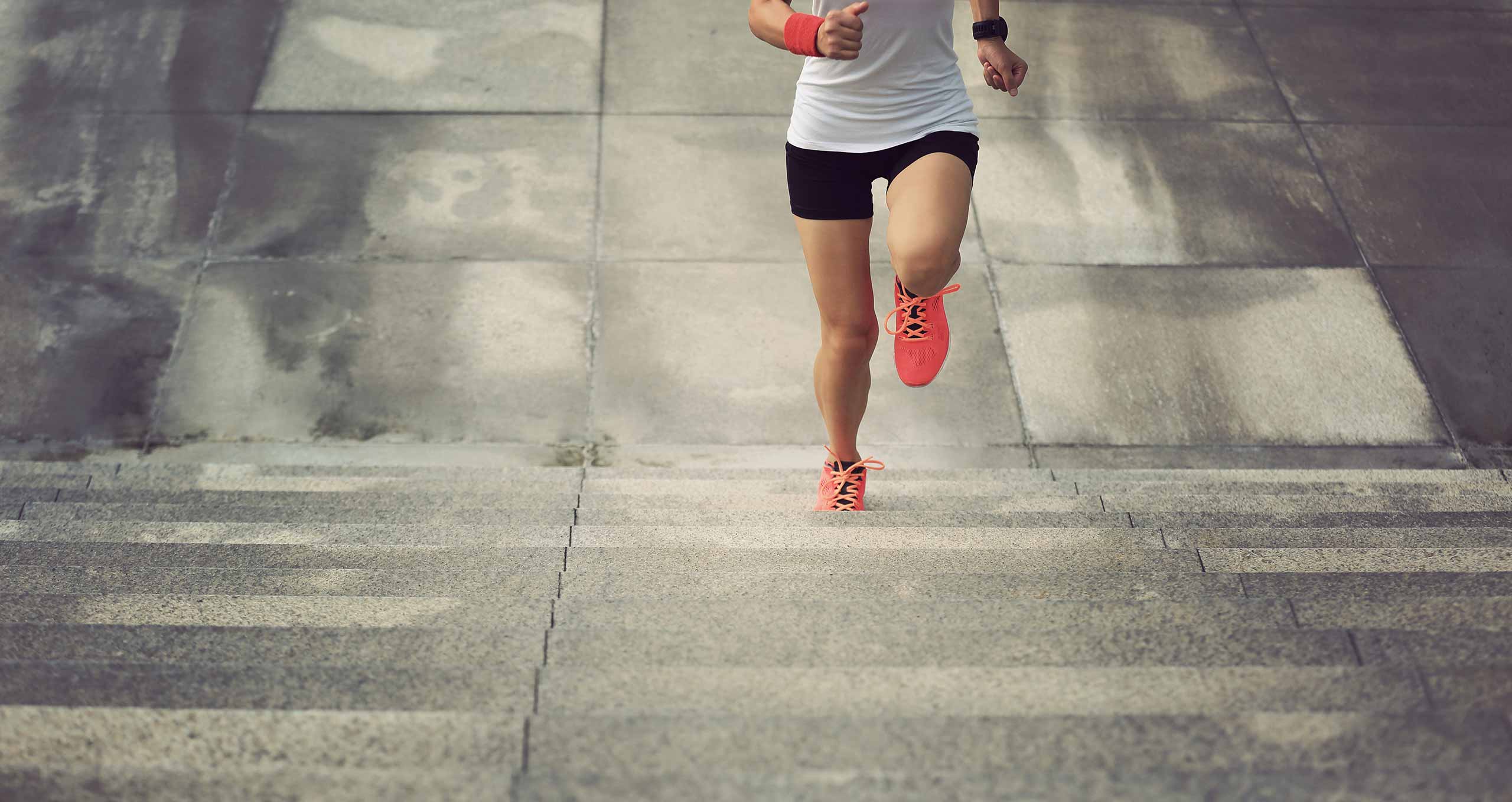 Odour Destroyers Sport Insoles Running Up Stairs