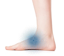 Image of a foot demonstrating shoe  discomfort effects. 