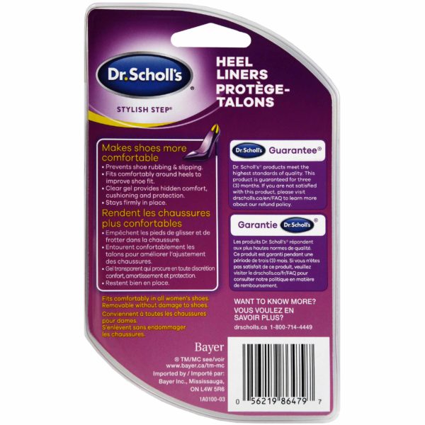 Image de prot?ge-talons Stylish Step en gel Dr. Scholl?s - 1 paire - verso de l?emballage