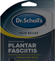 Photo of Dr. Scholl’s Pain Relief Orthotics for Plantar Fasciitis packaging